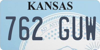 KS license plate 762GUW
