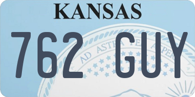 KS license plate 762GUY