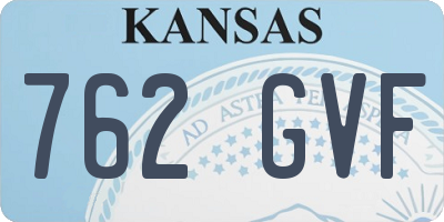 KS license plate 762GVF