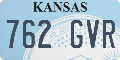 KS license plate 762GVR