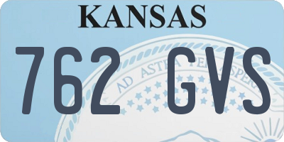 KS license plate 762GVS