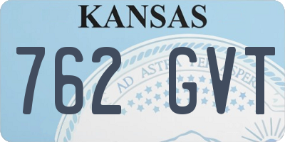 KS license plate 762GVT
