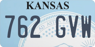 KS license plate 762GVW