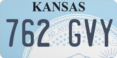 KS license plate 762GVY