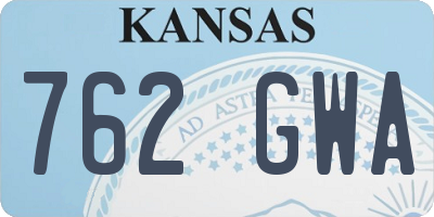 KS license plate 762GWA