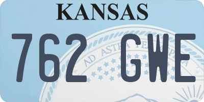 KS license plate 762GWE