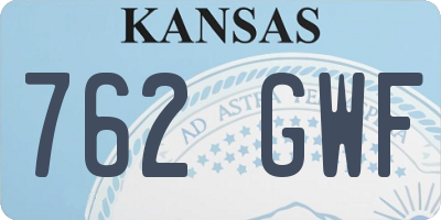 KS license plate 762GWF
