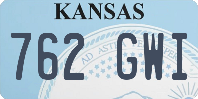KS license plate 762GWI