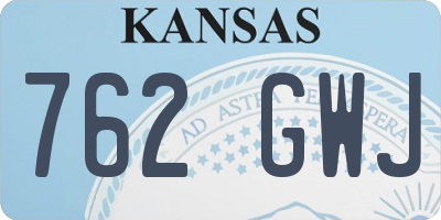 KS license plate 762GWJ