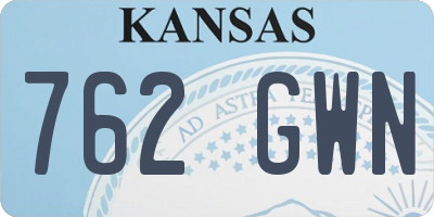 KS license plate 762GWN