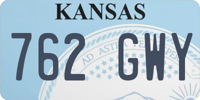 KS license plate 762GWY