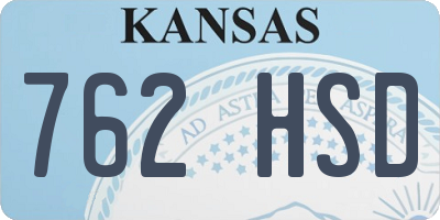 KS license plate 762HSD