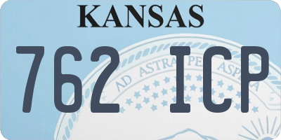 KS license plate 762ICP