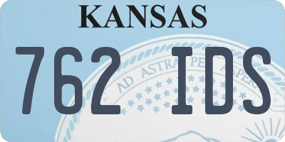 KS license plate 762IDS