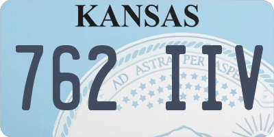 KS license plate 762IIV