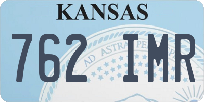 KS license plate 762IMR
