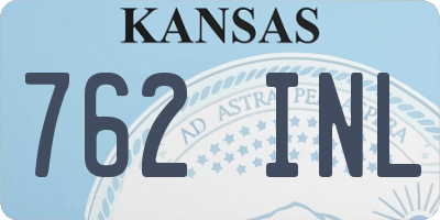 KS license plate 762INL