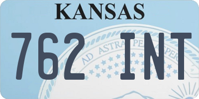 KS license plate 762INT