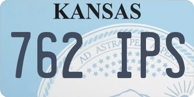 KS license plate 762IPS