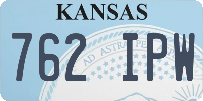 KS license plate 762IPW