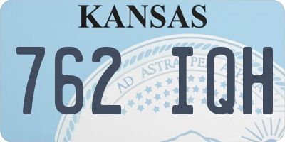 KS license plate 762IQH