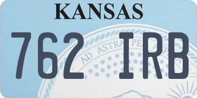 KS license plate 762IRB