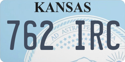 KS license plate 762IRC