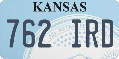 KS license plate 762IRD