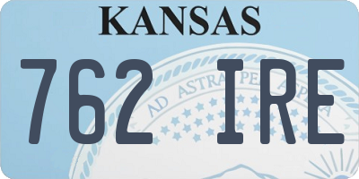 KS license plate 762IRE
