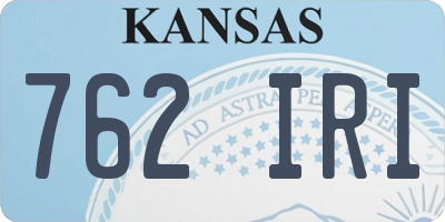 KS license plate 762IRI