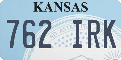 KS license plate 762IRK