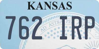 KS license plate 762IRP