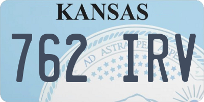 KS license plate 762IRV