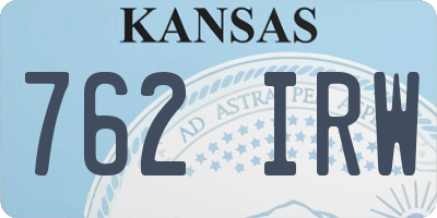 KS license plate 762IRW