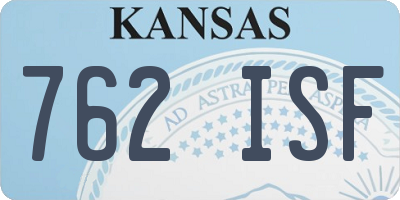 KS license plate 762ISF