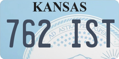 KS license plate 762IST