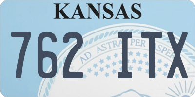 KS license plate 762ITX