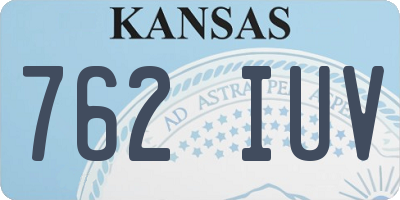 KS license plate 762IUV
