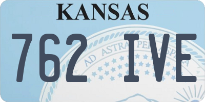 KS license plate 762IVE
