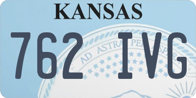 KS license plate 762IVG