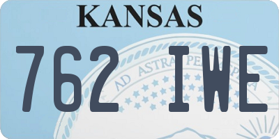 KS license plate 762IWE