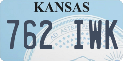 KS license plate 762IWK