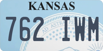 KS license plate 762IWM