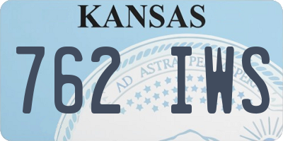 KS license plate 762IWS