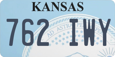 KS license plate 762IWY