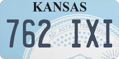 KS license plate 762IXI