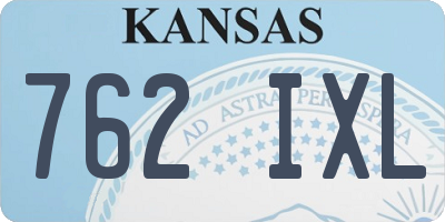 KS license plate 762IXL