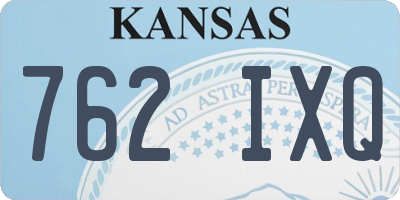 KS license plate 762IXQ