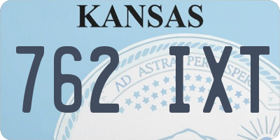 KS license plate 762IXT