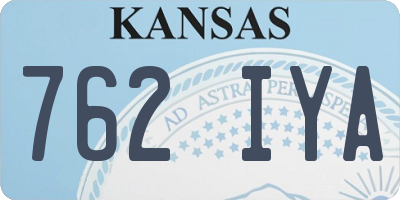 KS license plate 762IYA
